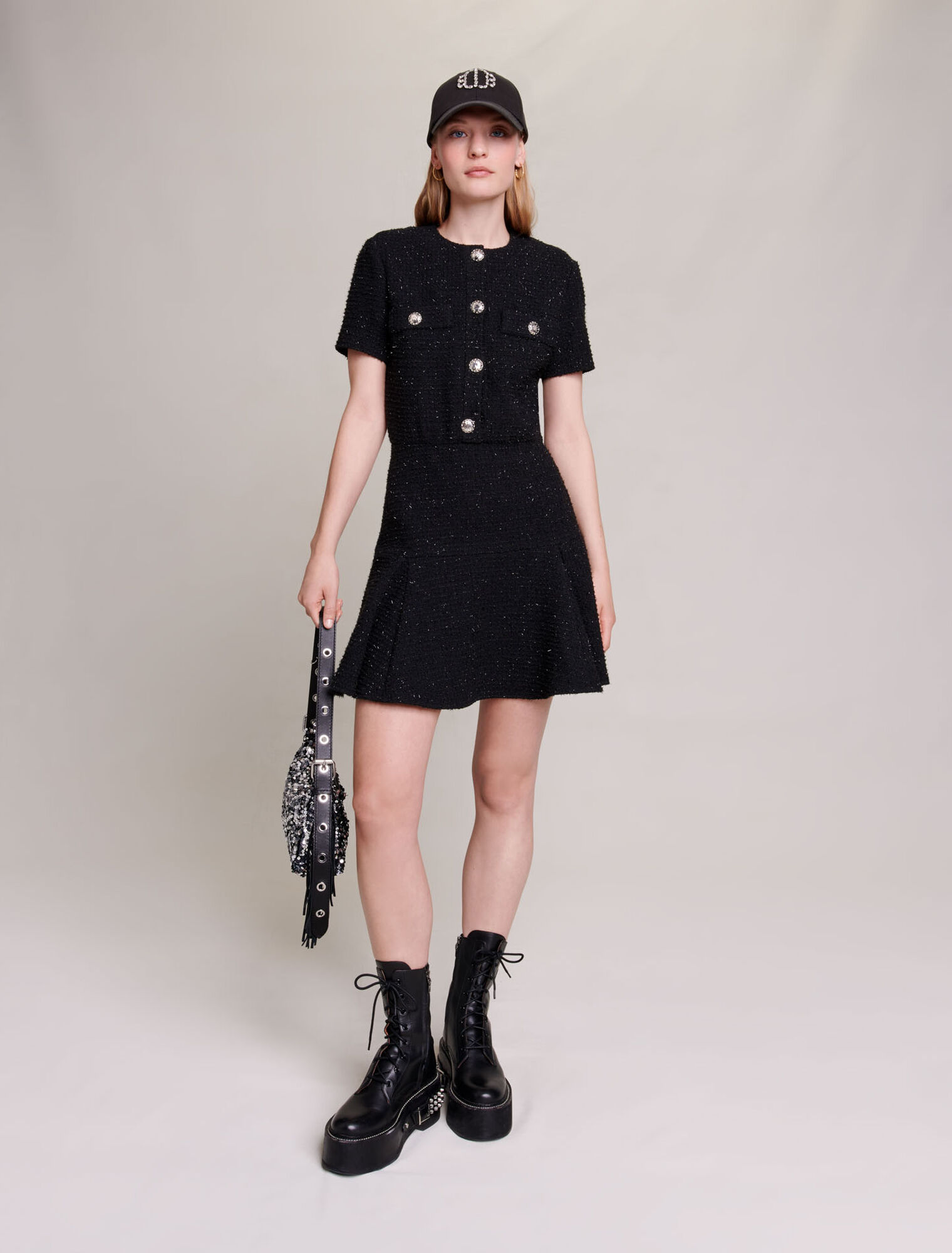 Vestido corto de tweed