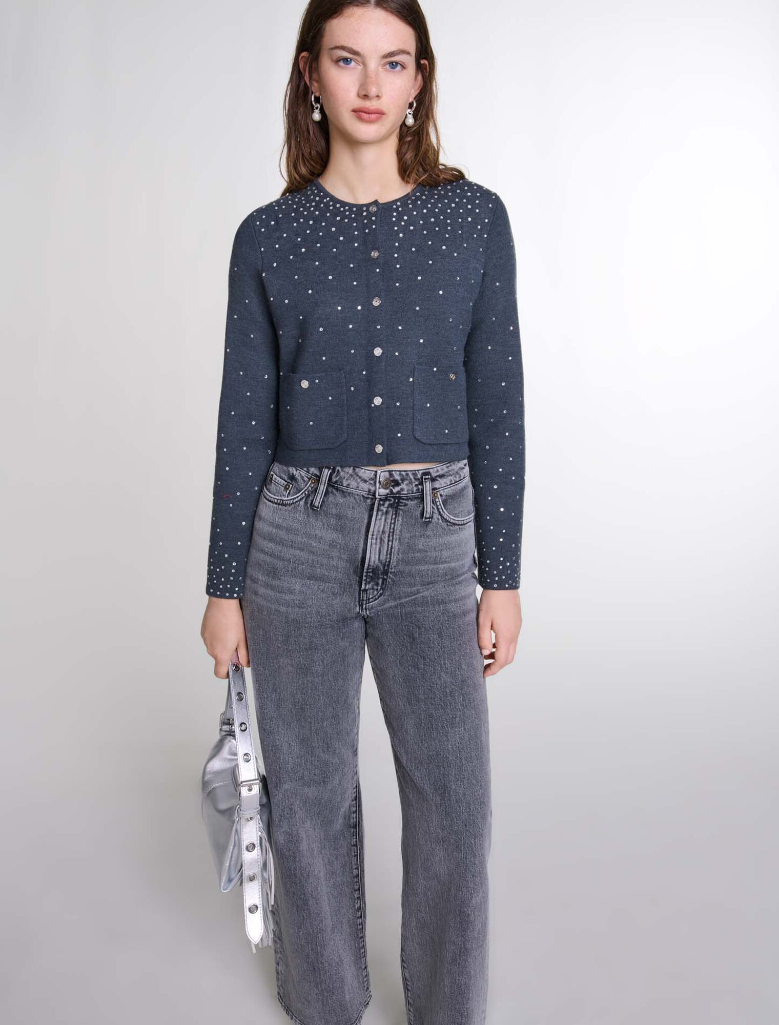 Jersey de punto con strass