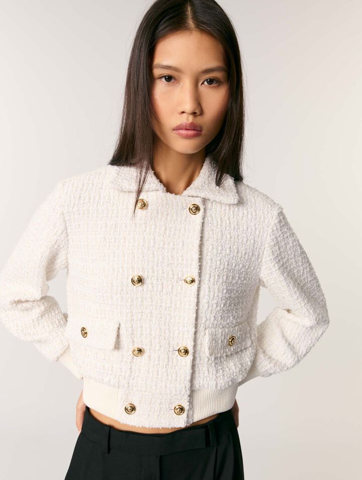 Cazadora corta de tweed