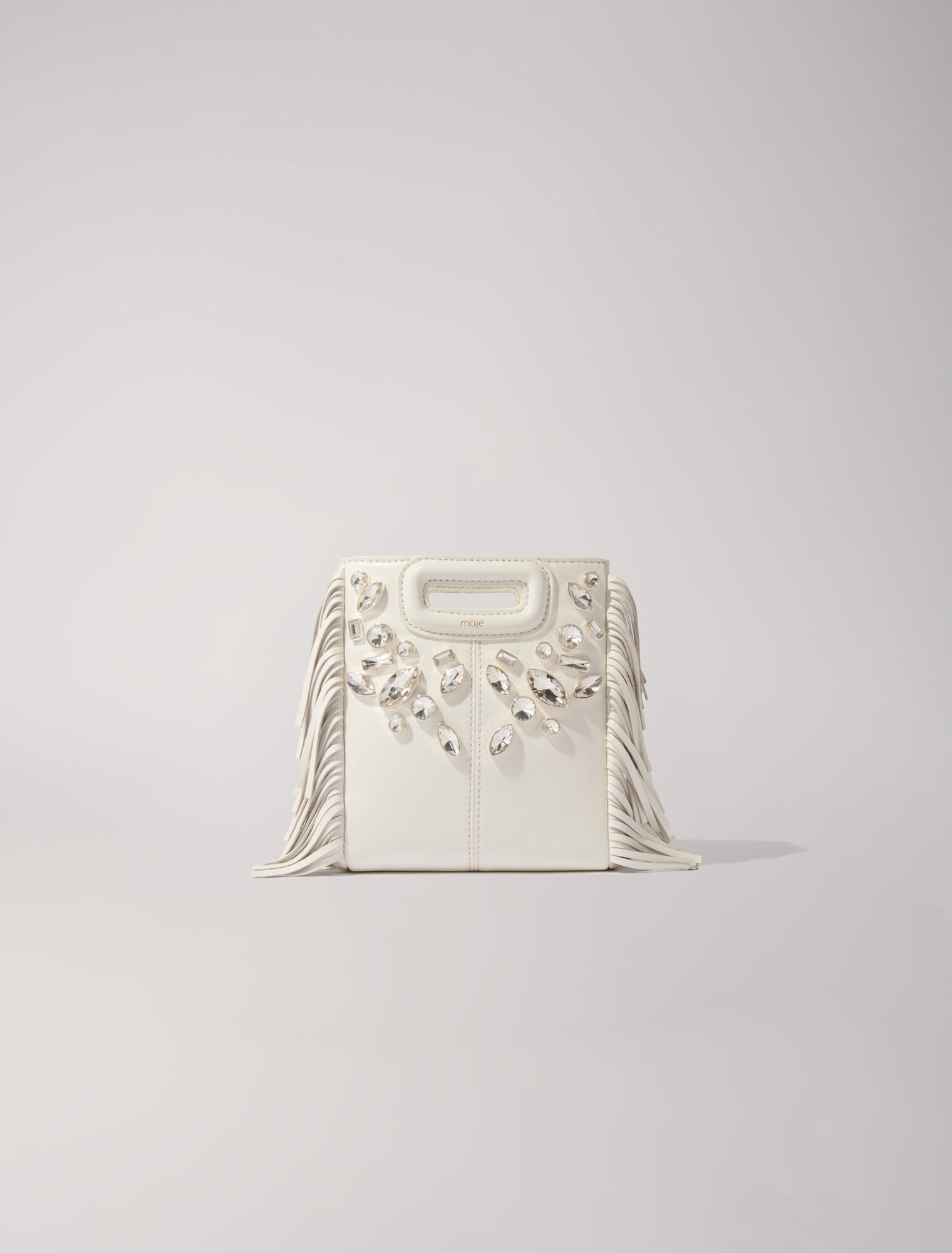 Bolso M mini de cuero con strass