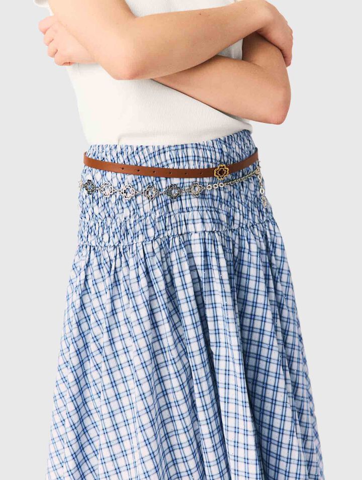 Falda larga de algod&oacute;n con strass