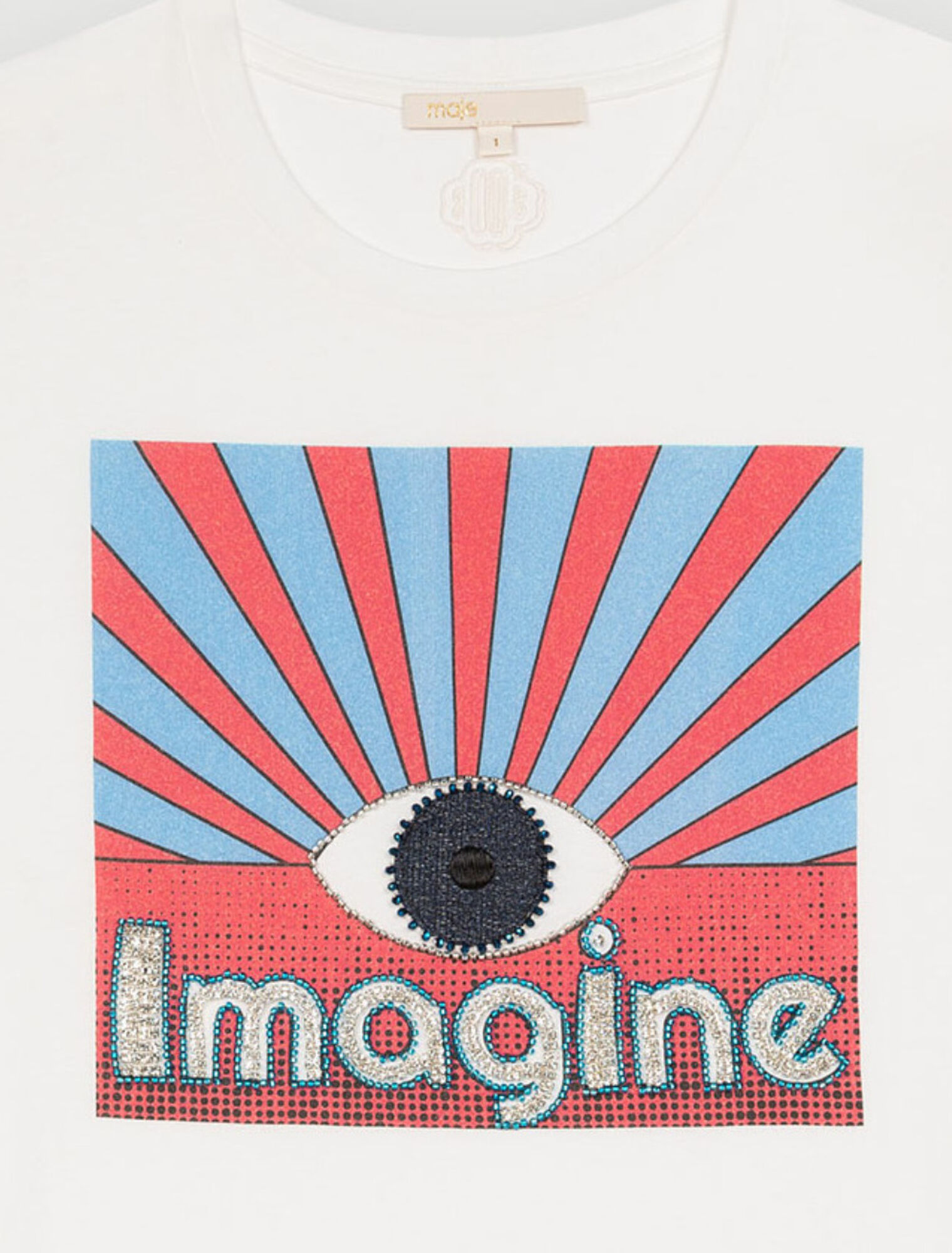 Camiseta serigrafiada con pedrería