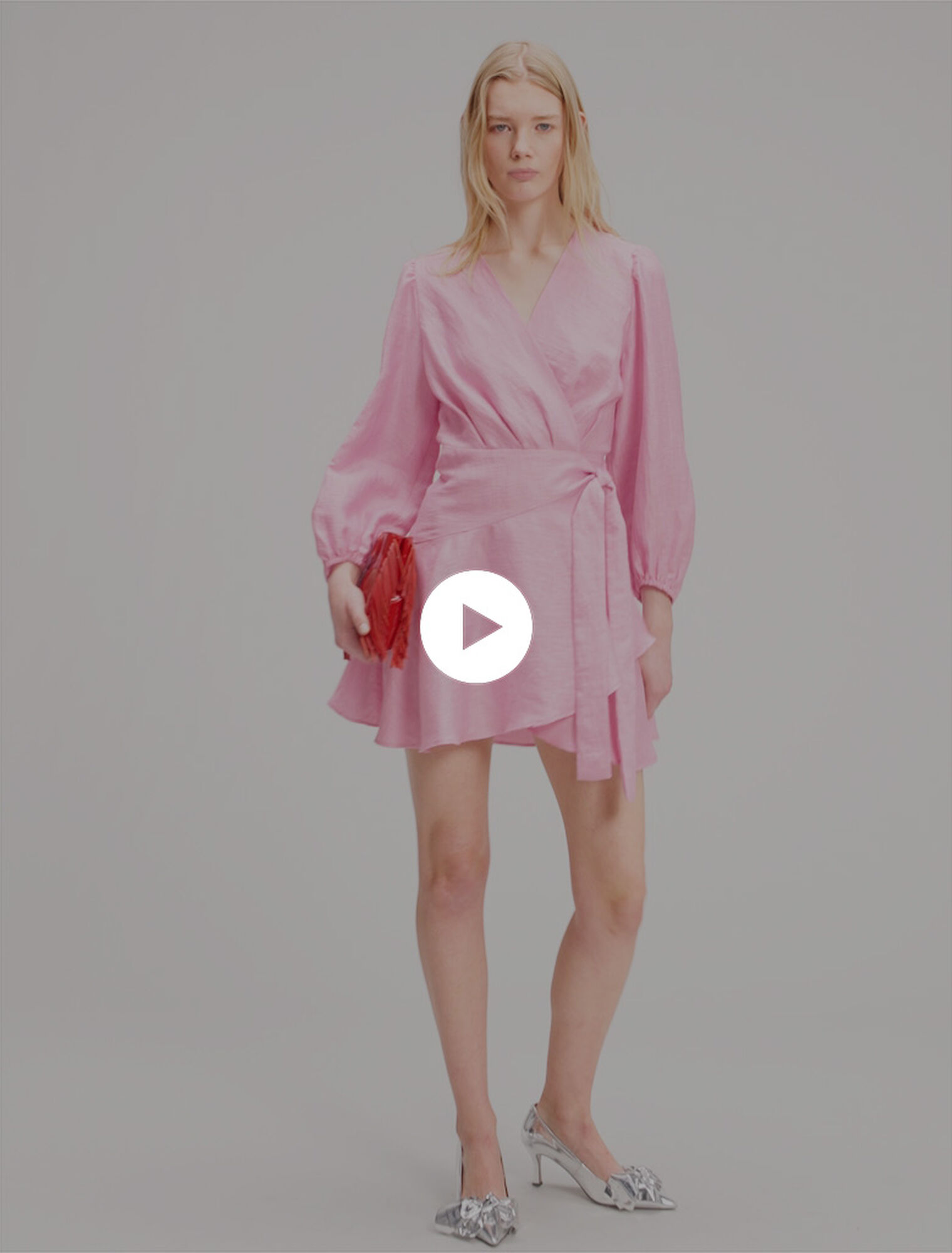 Vestido cruzado de lino