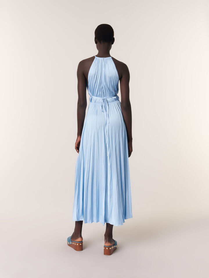 Vestido largo plisado
