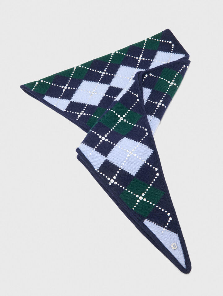 Pa&ntilde;uelo triangular de lana argyle