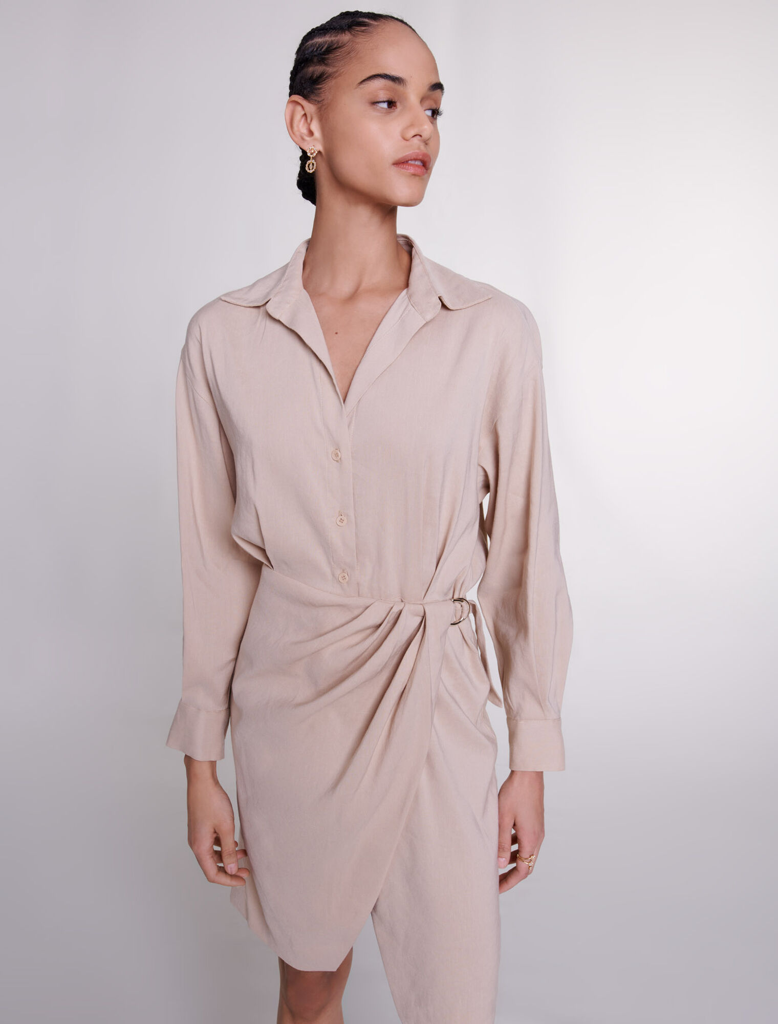 Vestido midi de lino