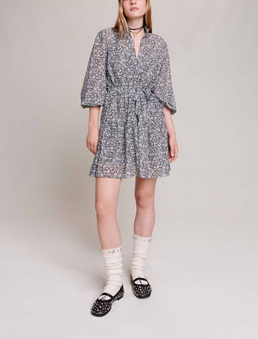 Vestido corto con estampado