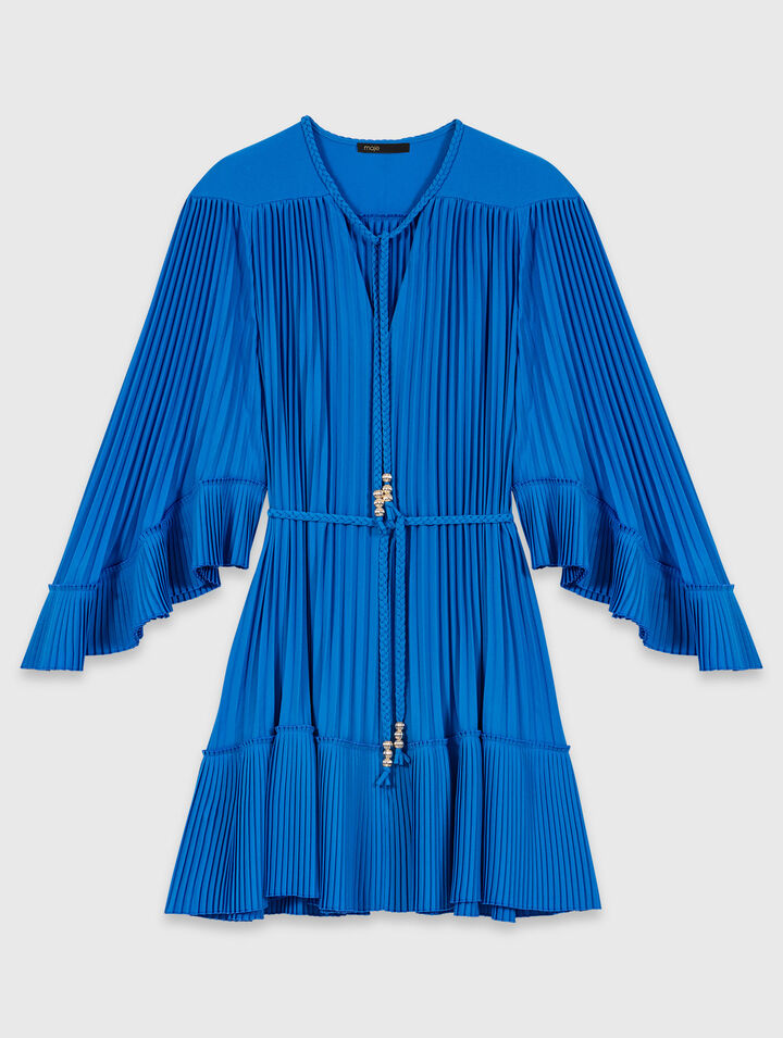 Vestido corto plisado