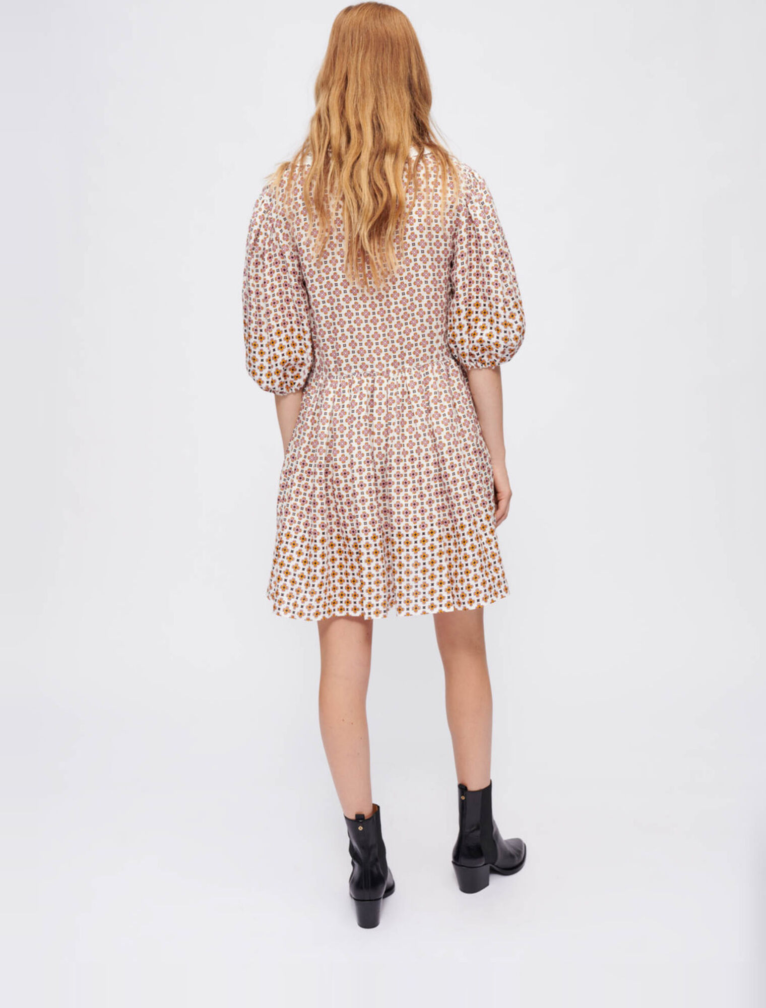 Vestido de lino estampado