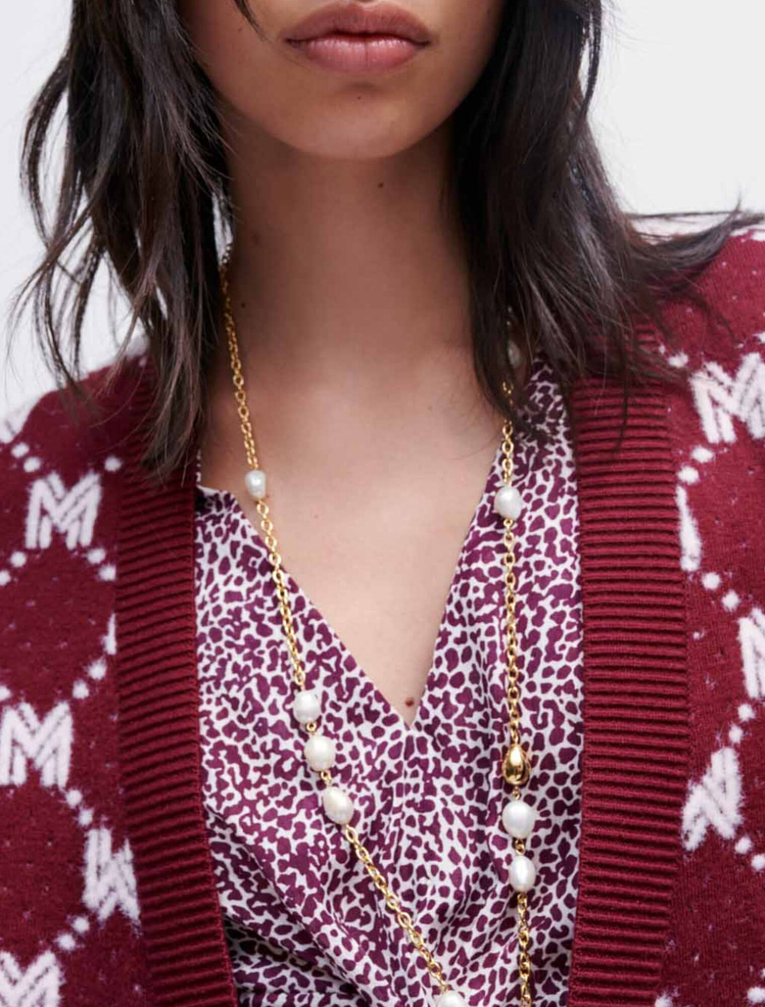 Chaqueta de punto jacquard Maje