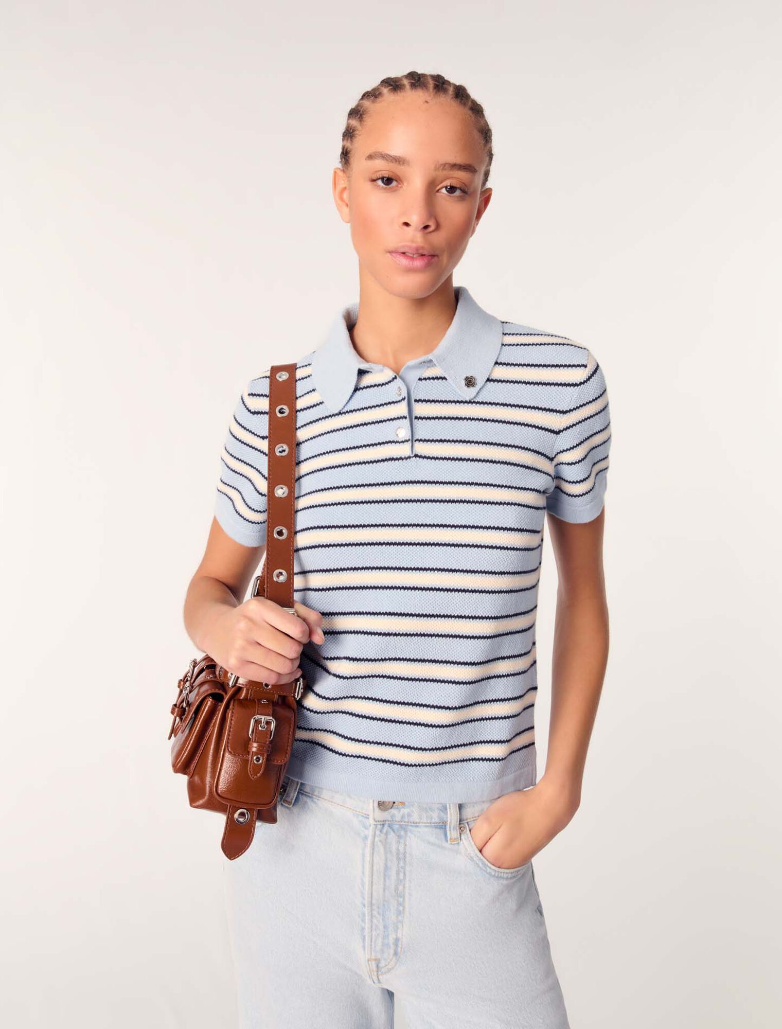 Polo de punto a rayas