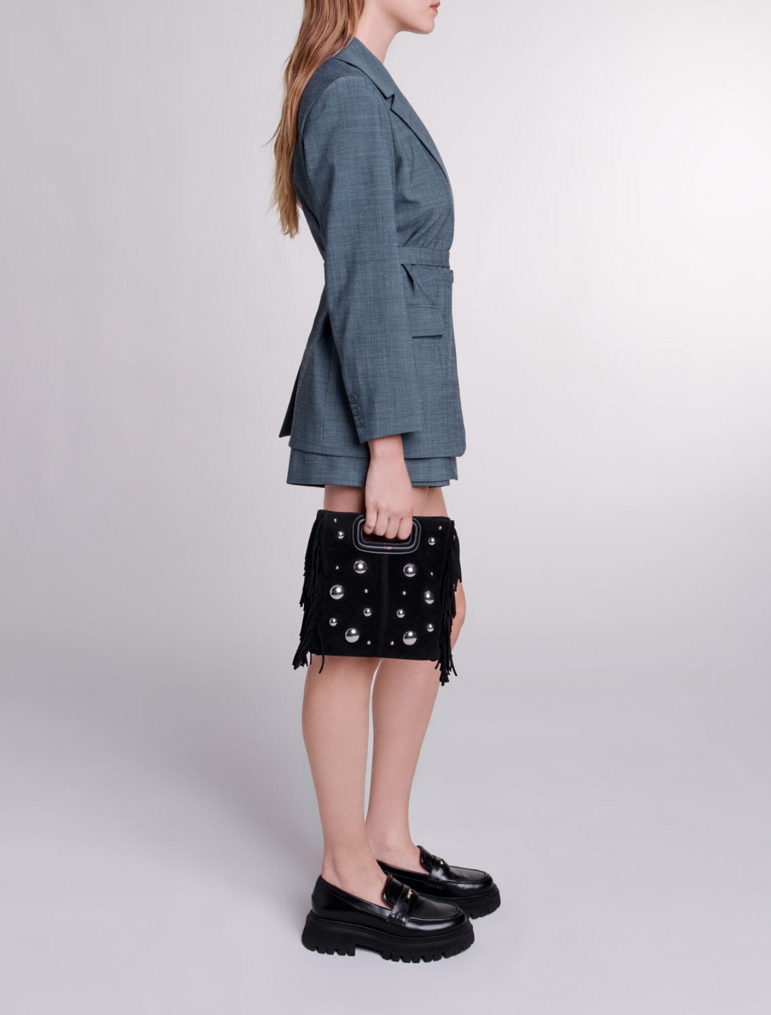 Chaqueta de traje con cinturón