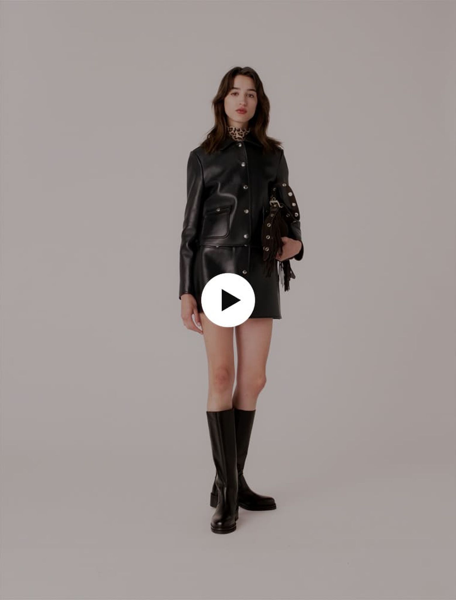 Chaqueta corta de piel