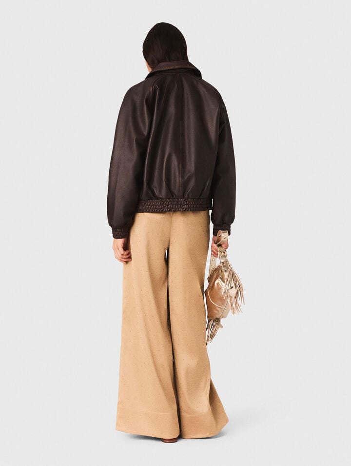 Pantal&oacute;n satinado con strass