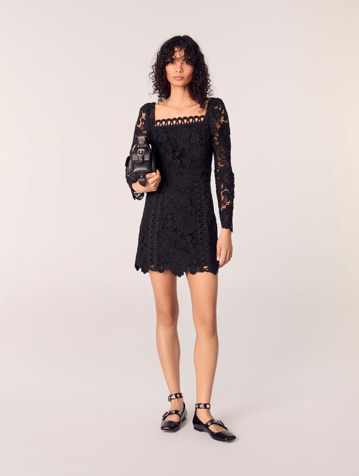 Vestido corto de guipur