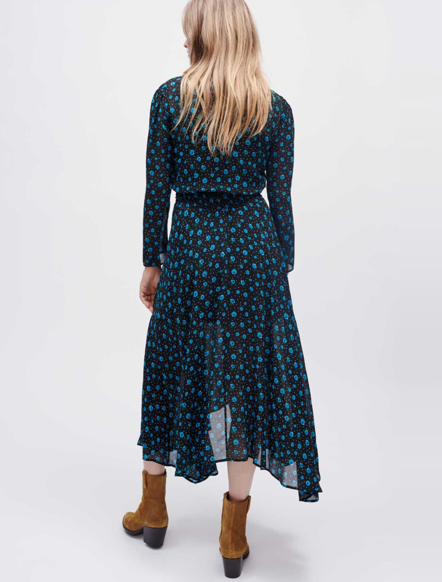 Vestido de gasa con estampado