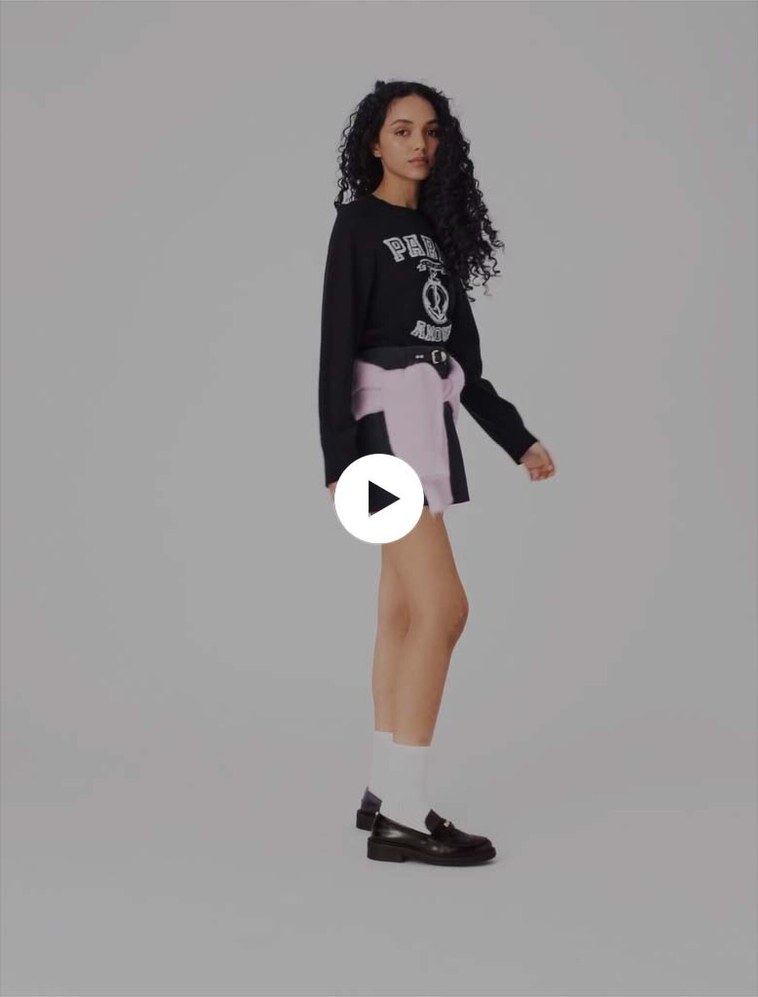 Jersey de cuello redondo con letras