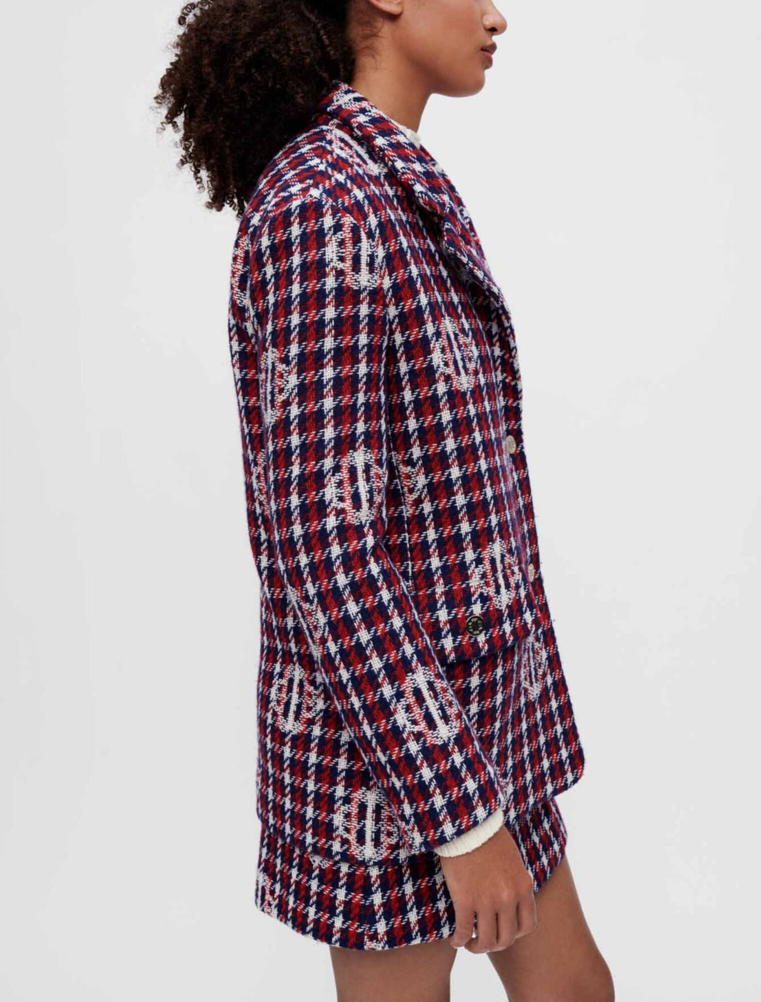 Chaqueta jacquard de cuadros Clover