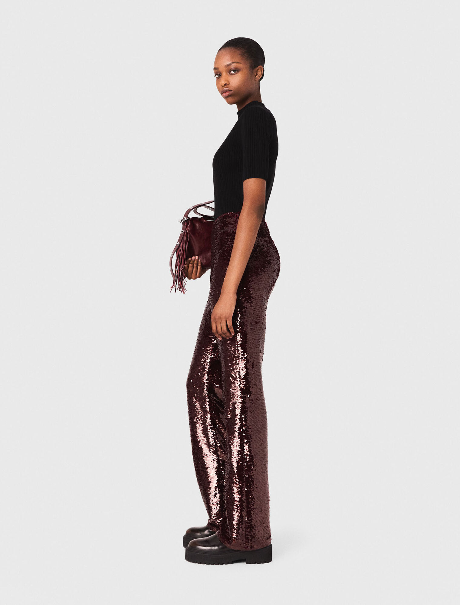 Pantalón bordado de lentejuelas
