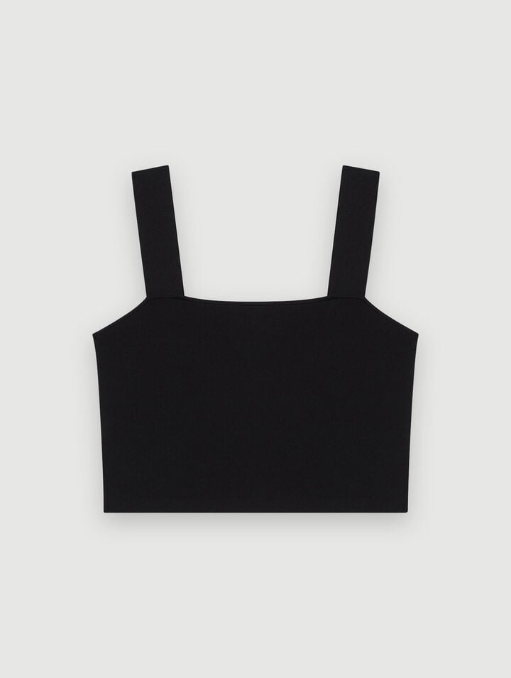 Crop top de punto con tirantes