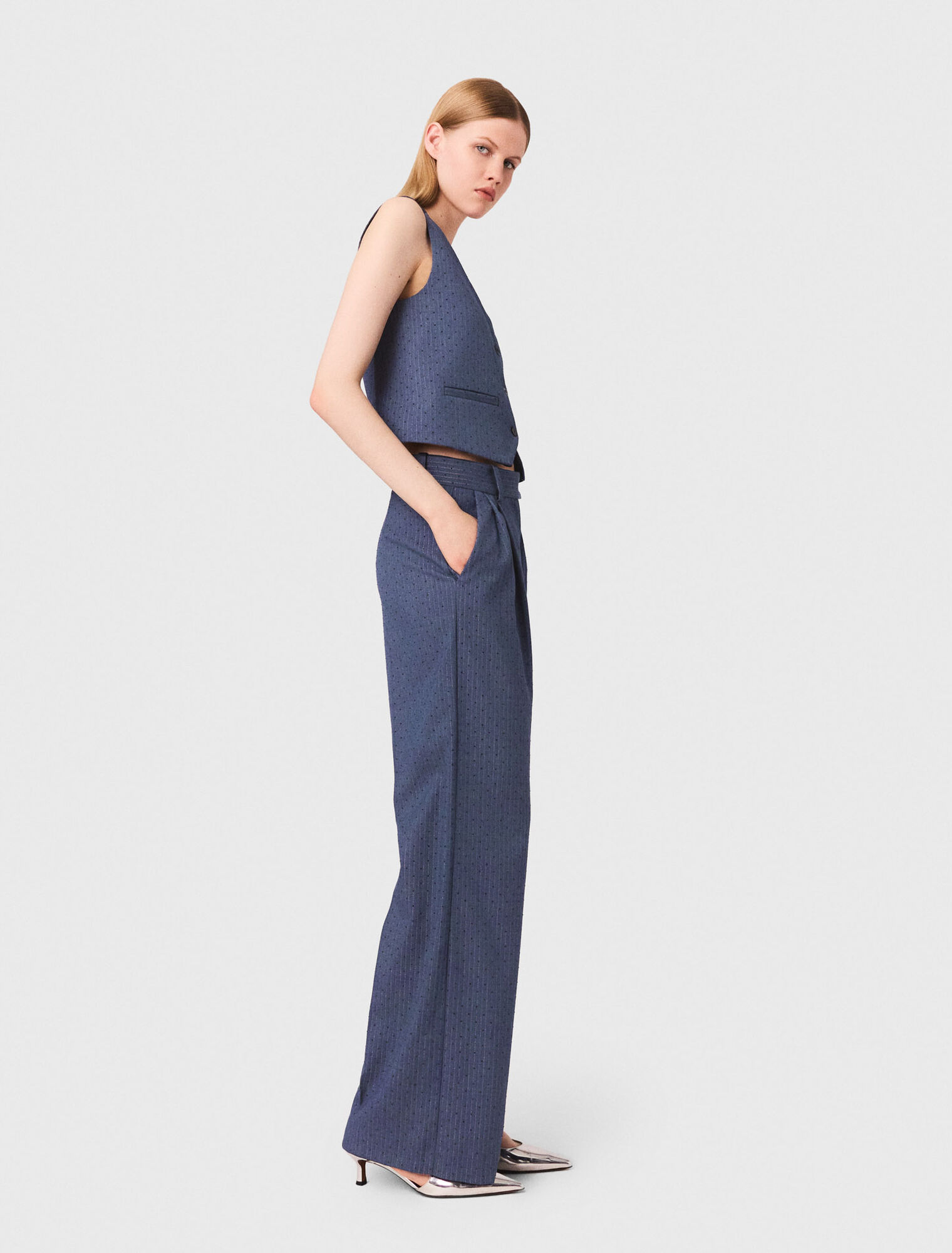 Pantalón de traje con strass