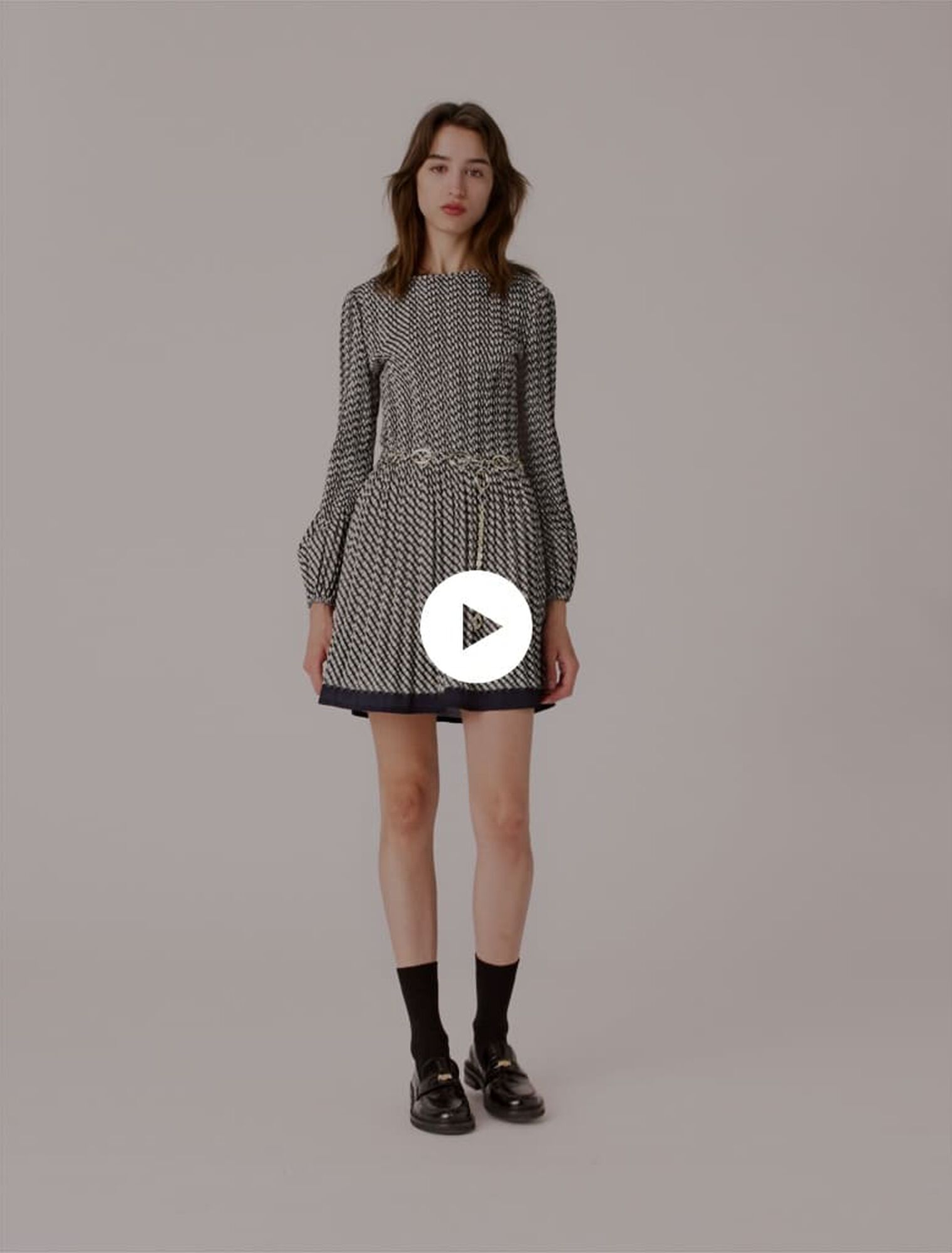 Vestido plisado estampado