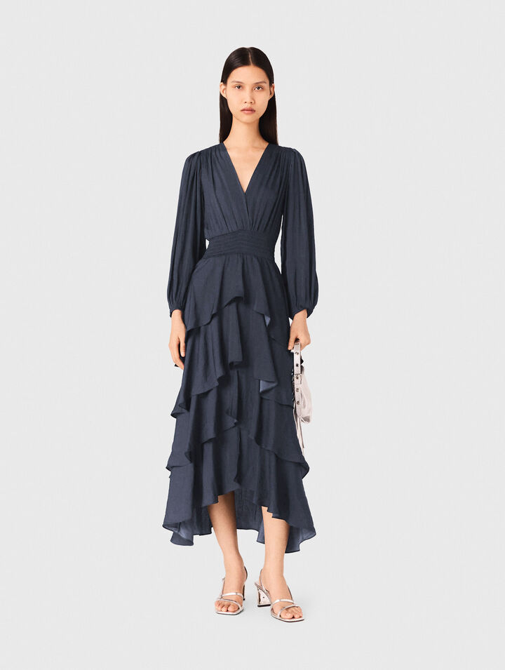 Vestido largo con volantes