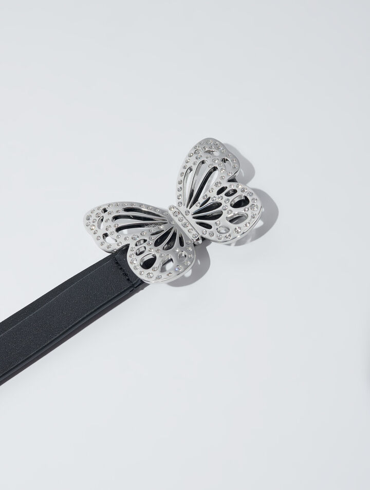 Cinturón fino mariposa strass