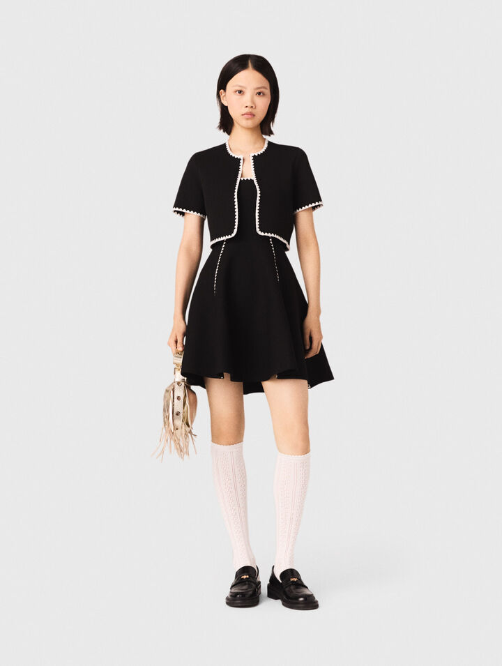 Cárdigan corto con pespuntes