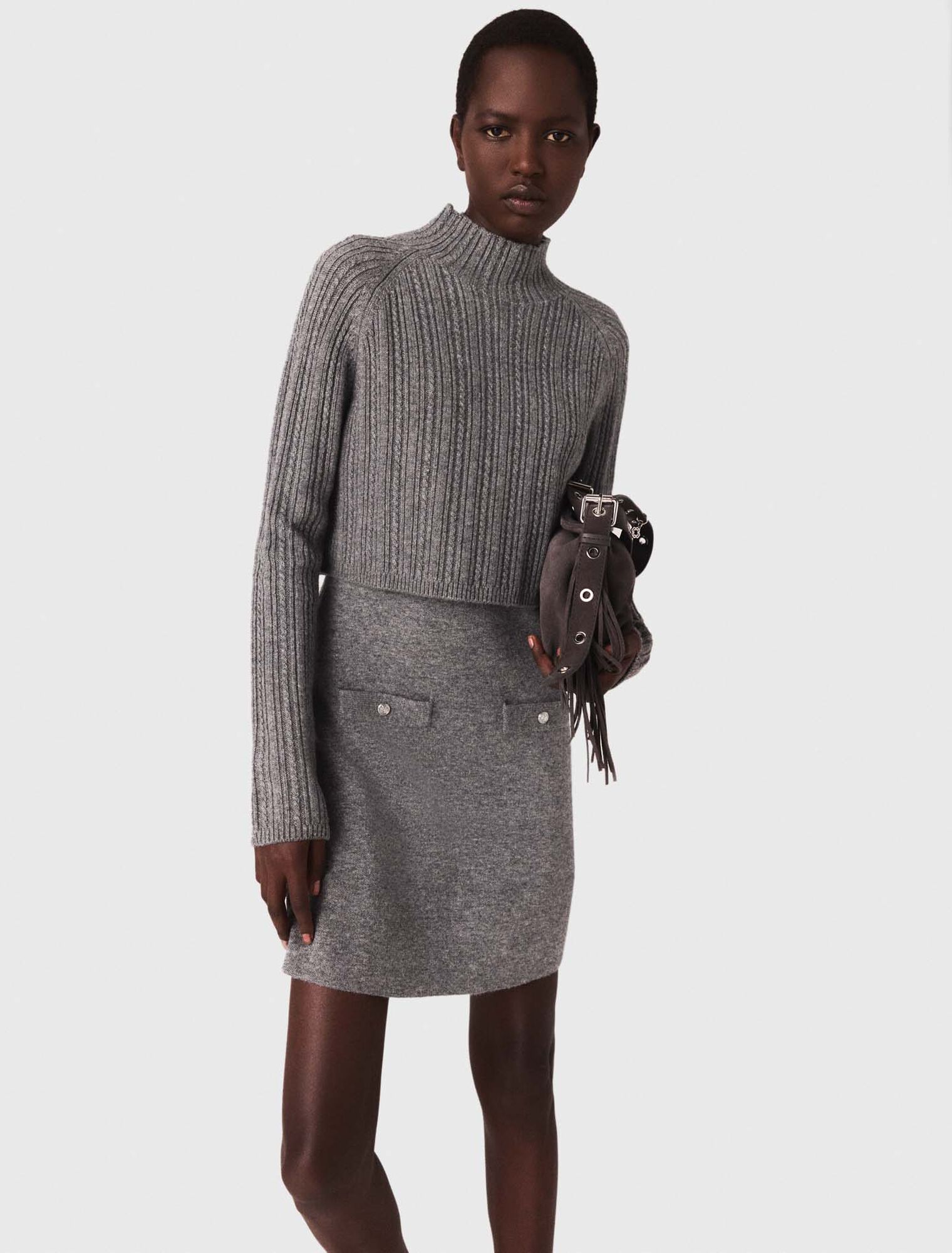 Vestido de punto con jersey extraíble