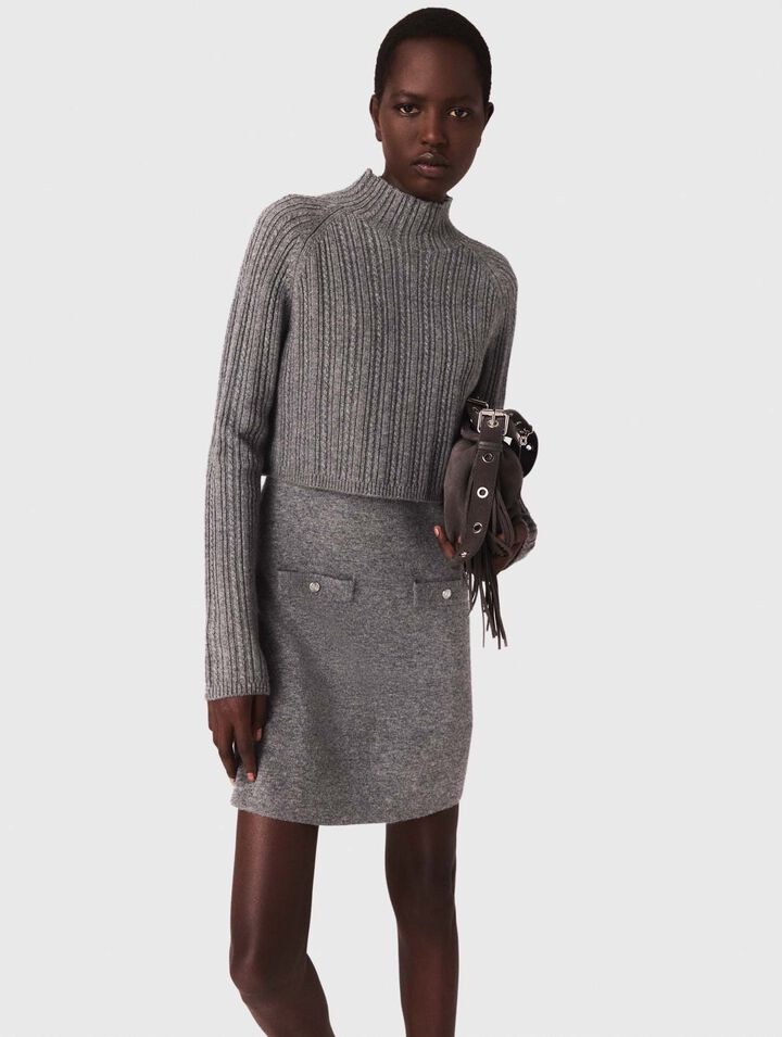 Vestido de punto con jersey extraíble