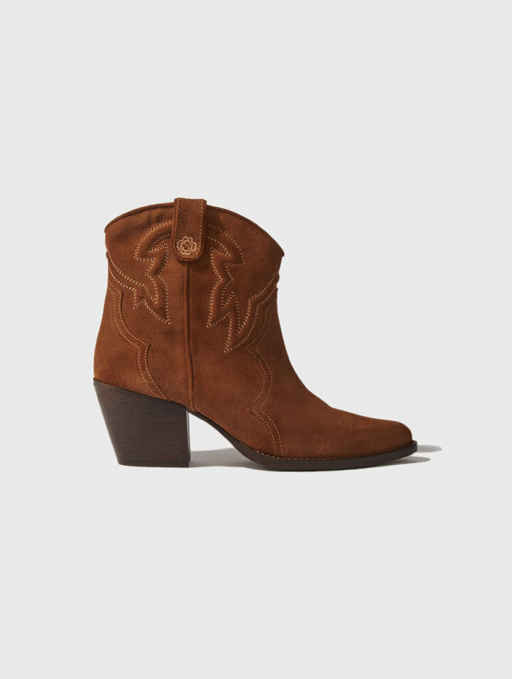 Botines cowboy de ante