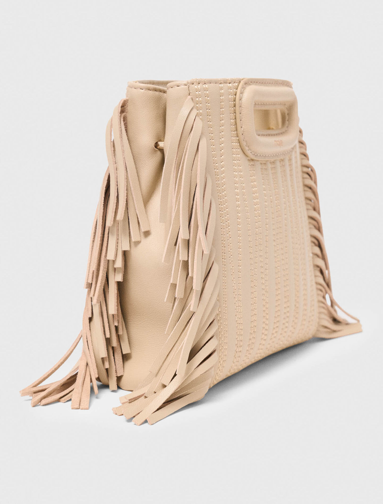 Bolso M mini de cuero pespunteado
