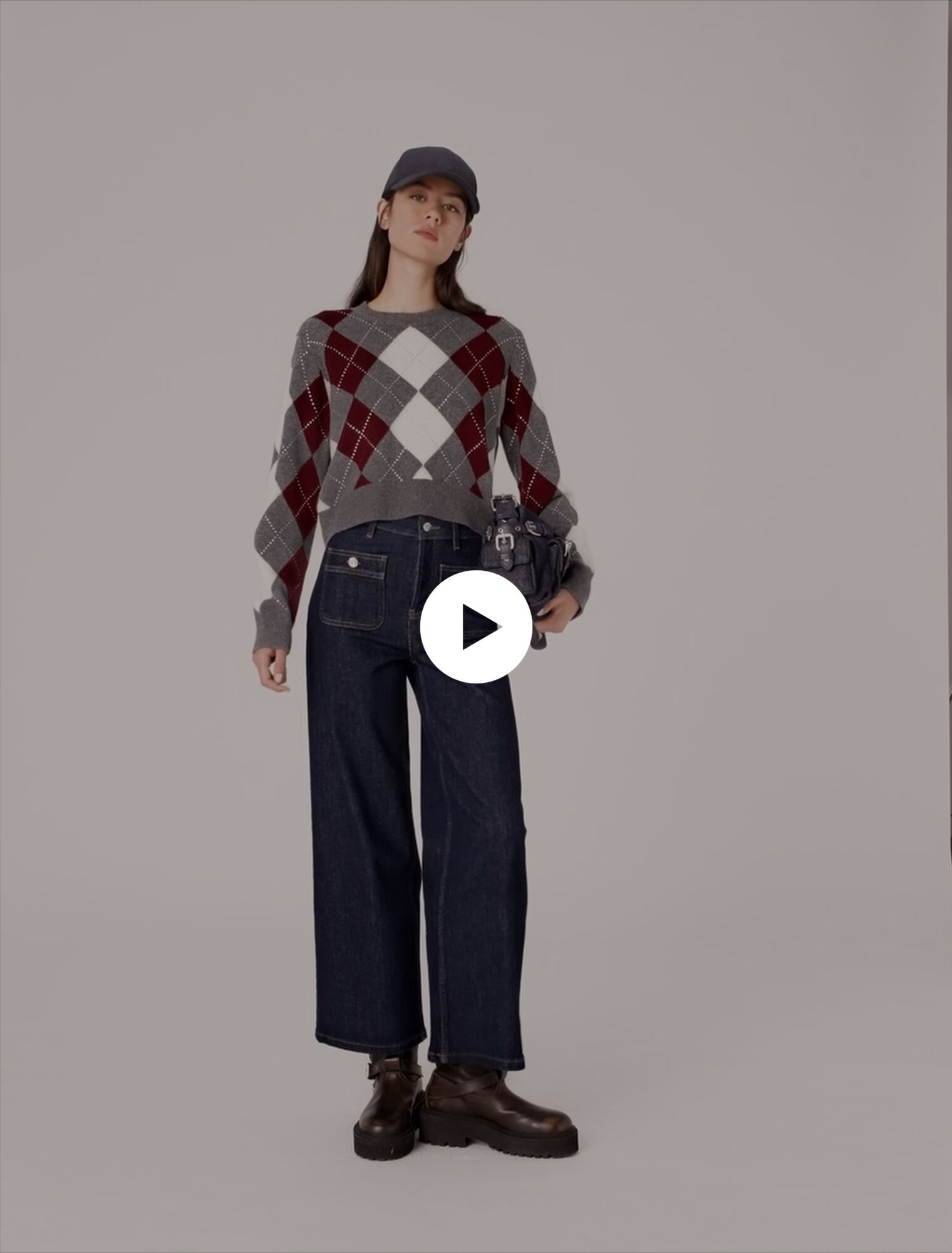 Jersey corto con motivo argyle