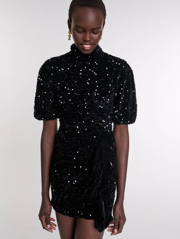 Vestido corto de terciopelo
