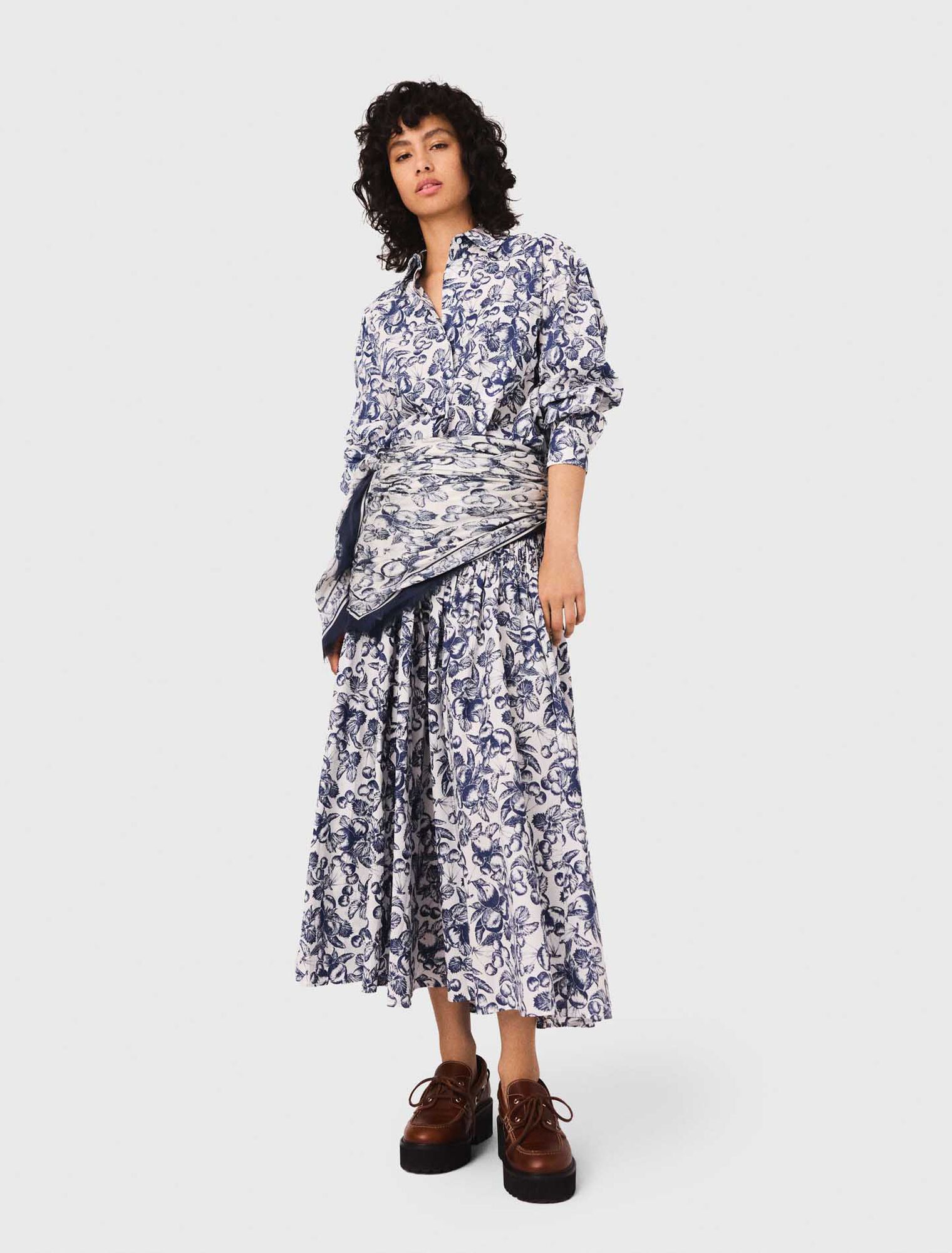 Camisa larga estampada