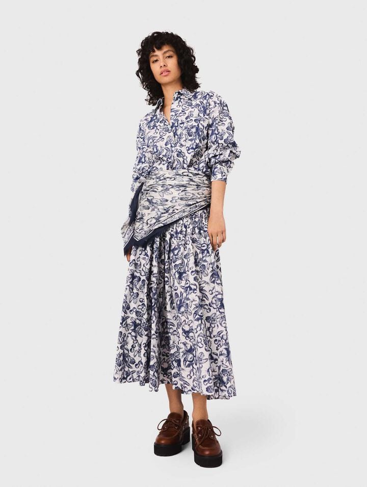 Camisa larga estampada
