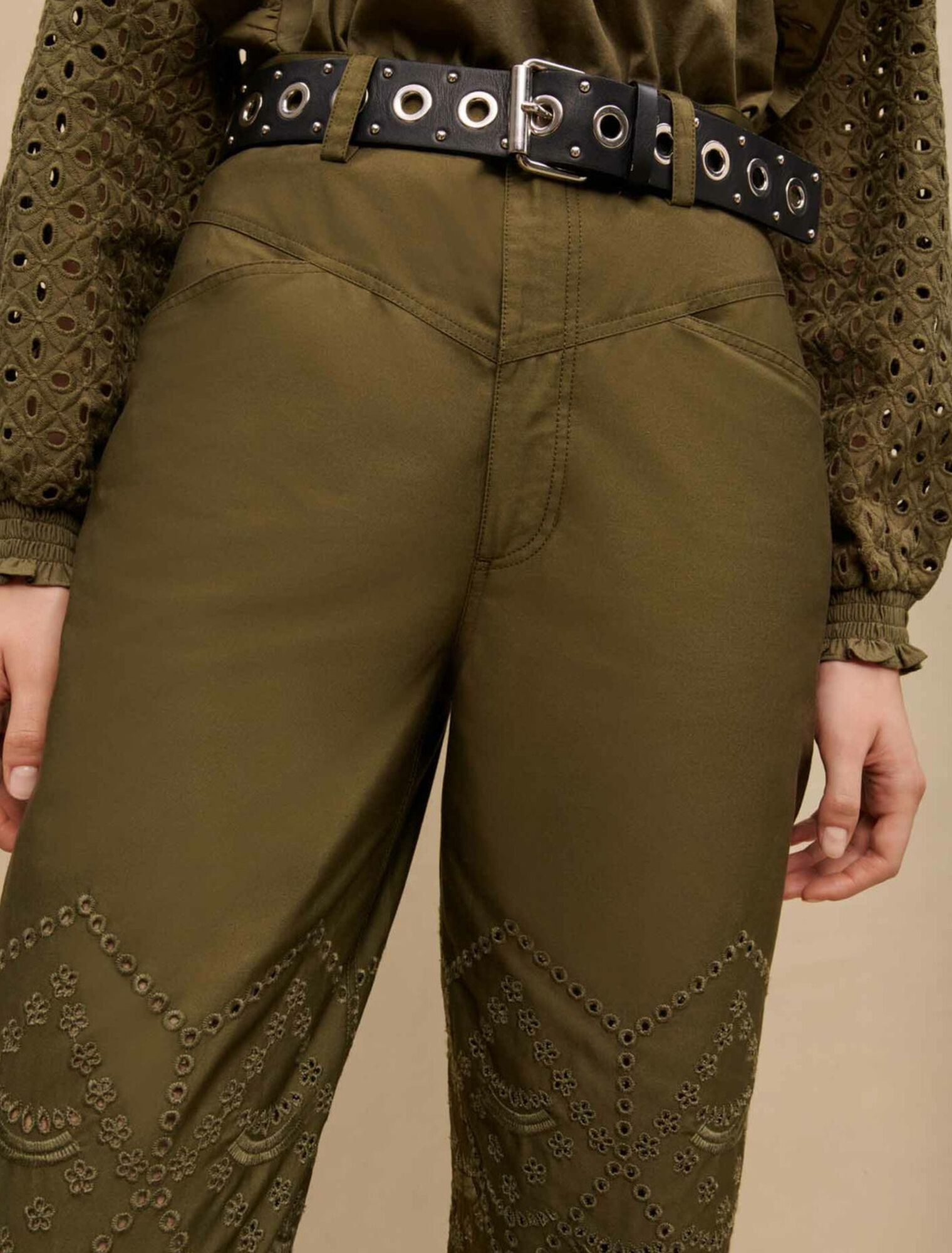 Pantalón de algodón bordado