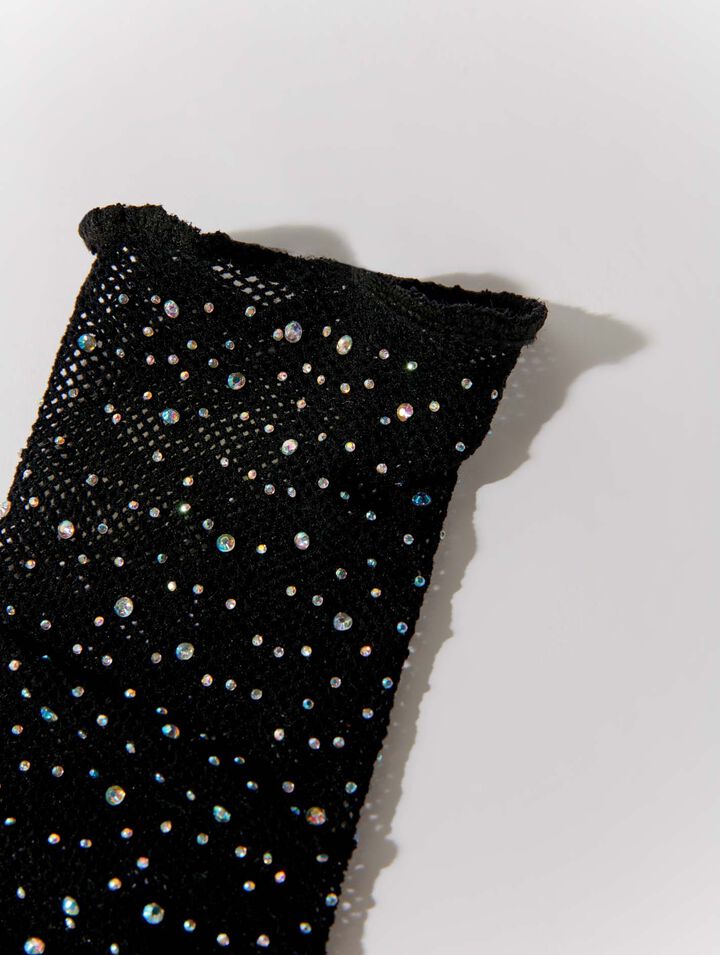 Calcetines de rejilla con strass
