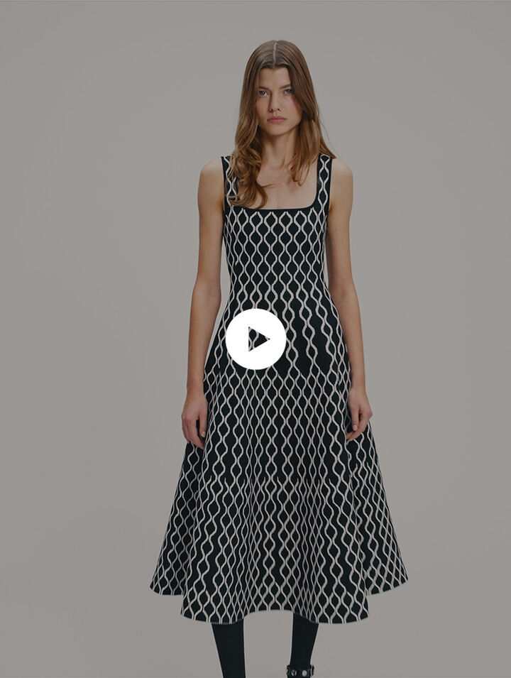 Vestido midi de punto jacquard