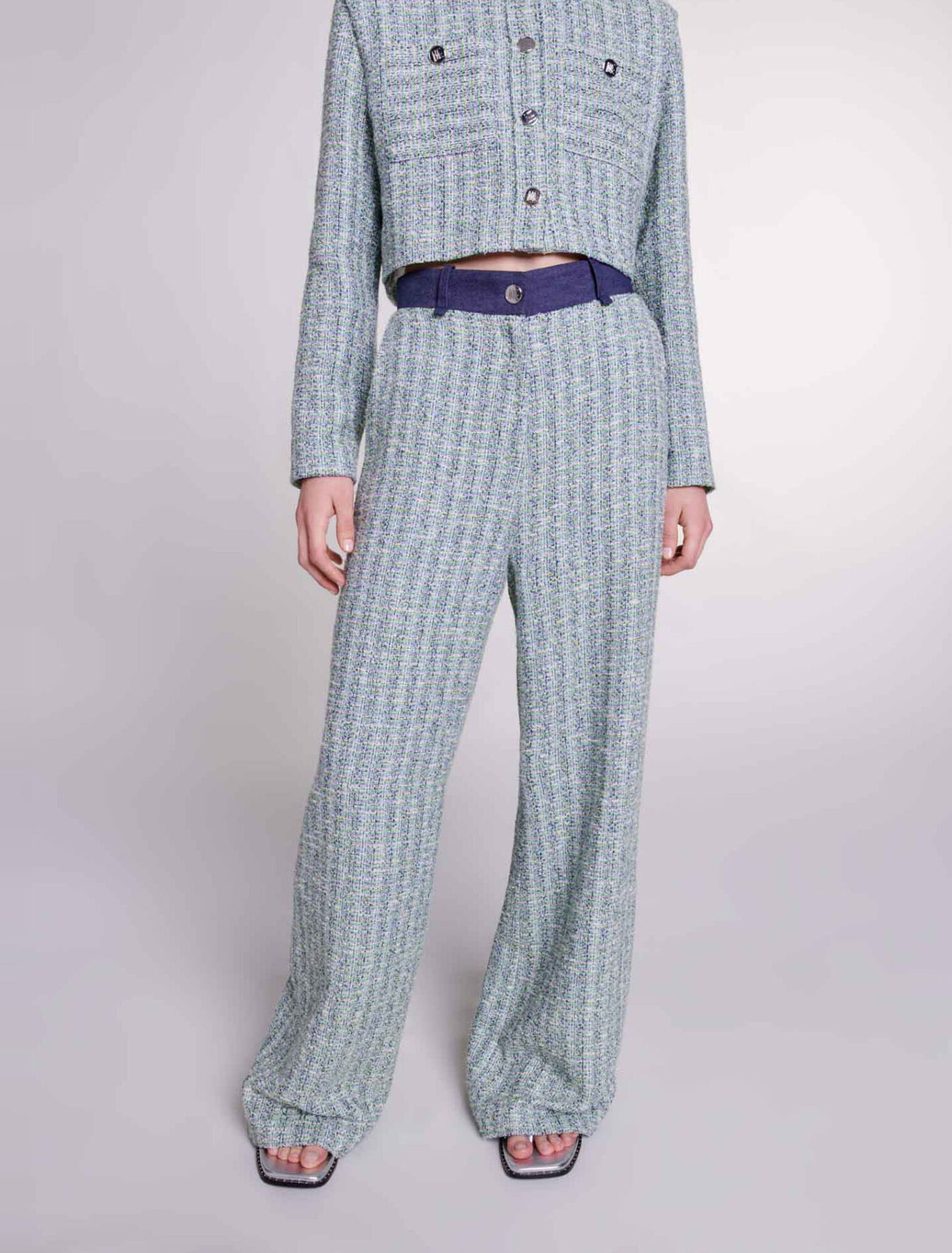 Pantalón ancho de tweed