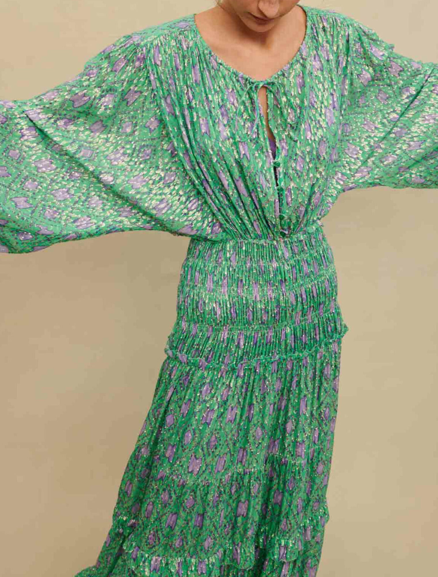 Maxivestido metalizado