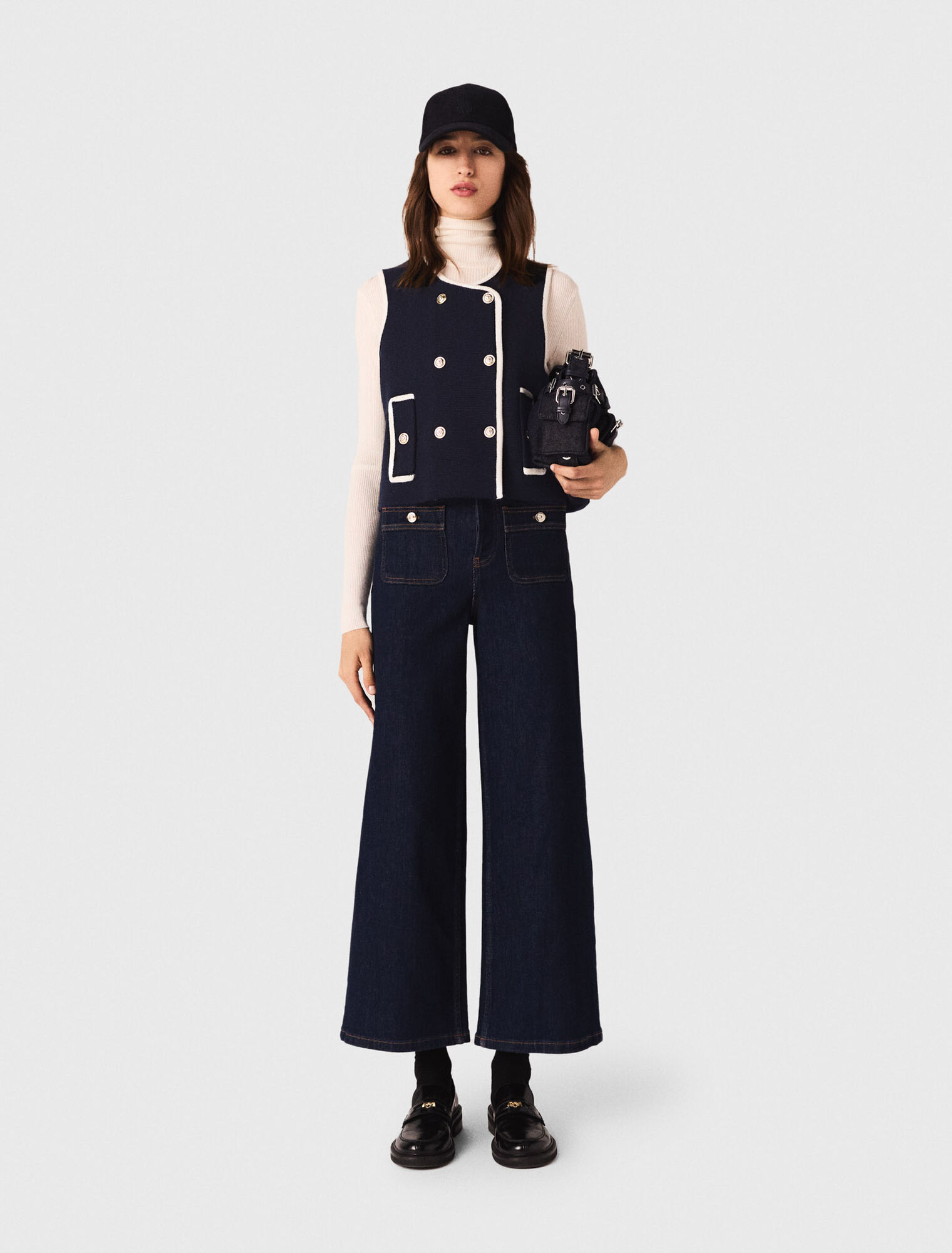 Top de doble botonadura