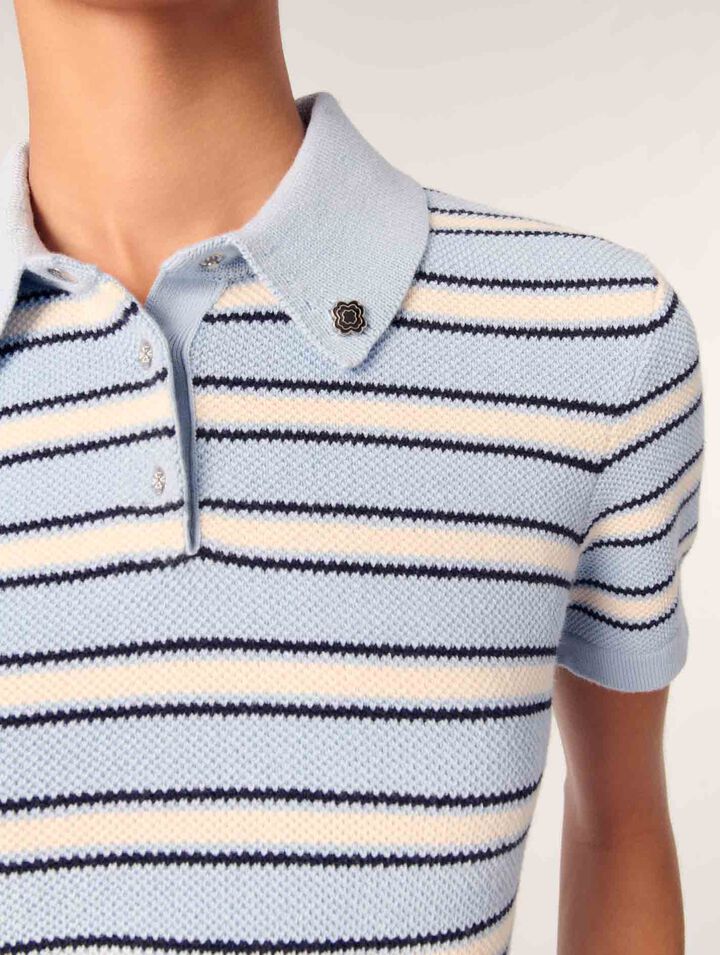 Polo de punto a rayas