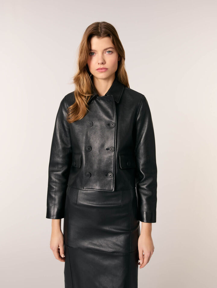 Chaqueta corta de piel