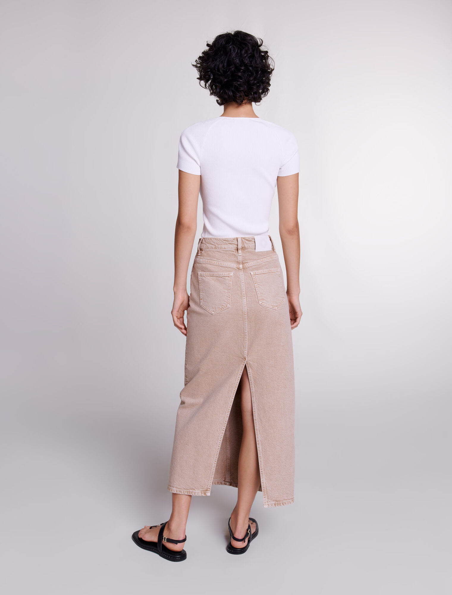 Falda larga en denim