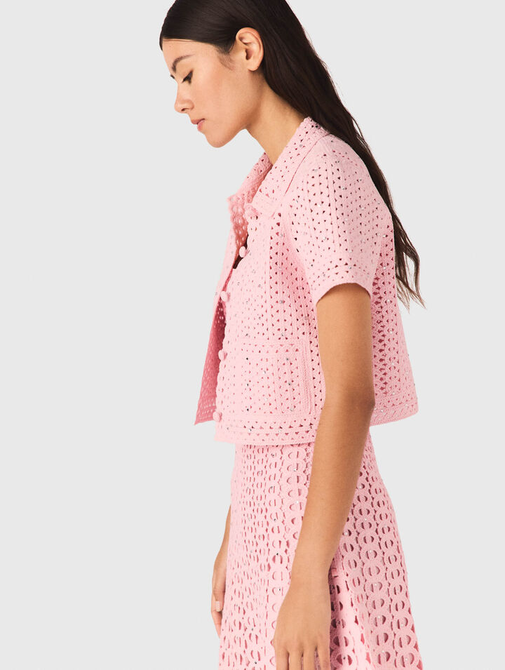 C&aacute;rdigan de crochet y strass