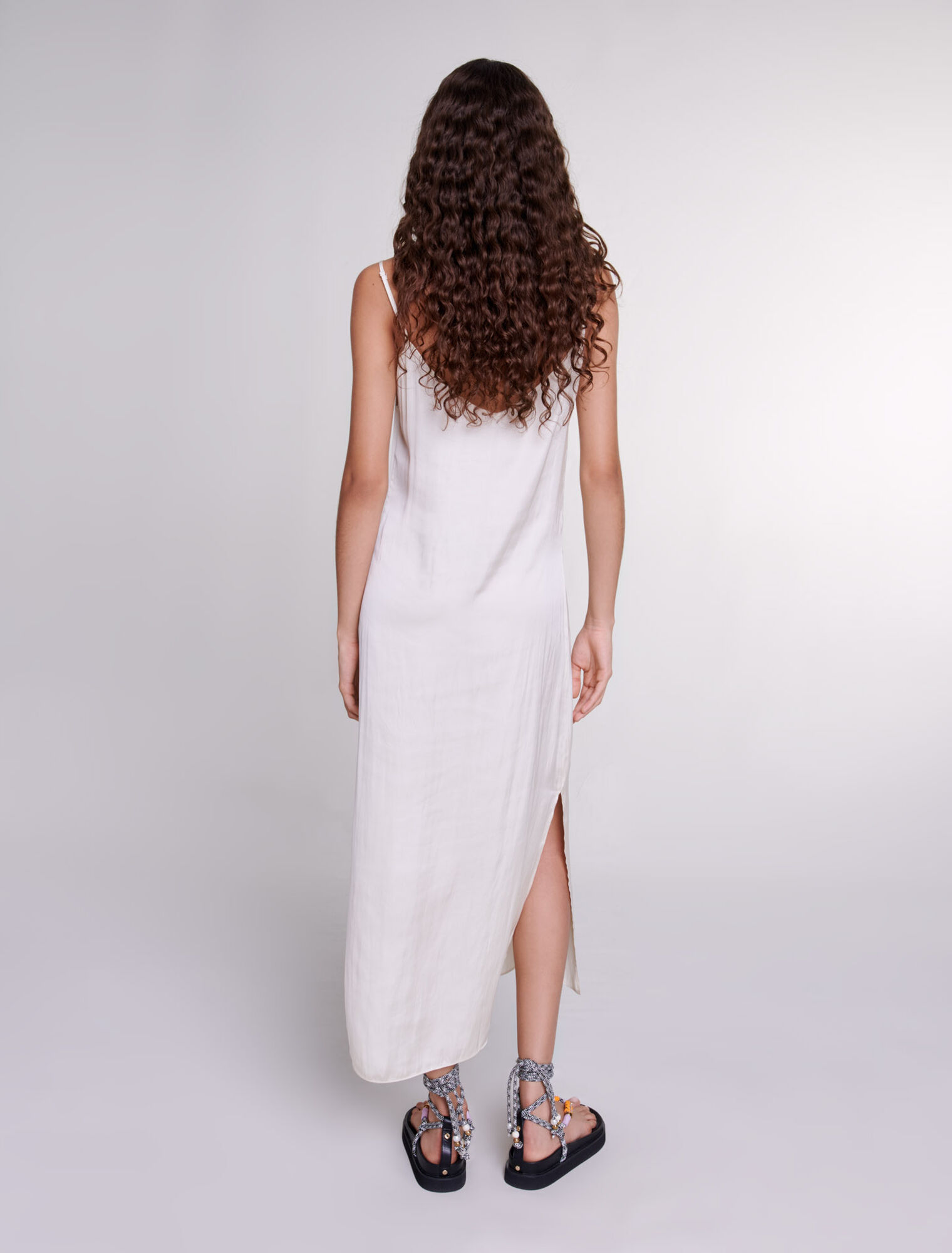 Vestido largo de satén