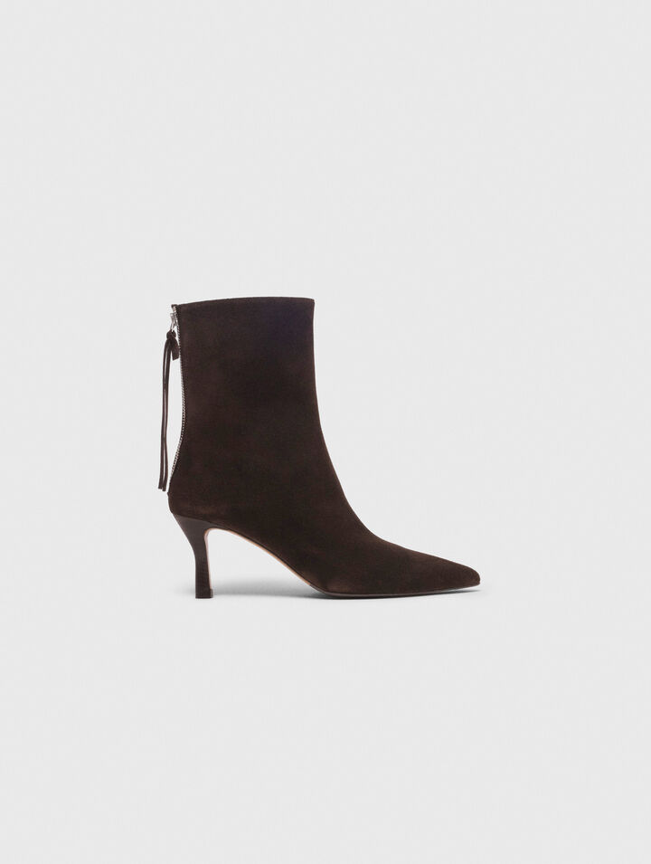 Botines de ante con cremallera