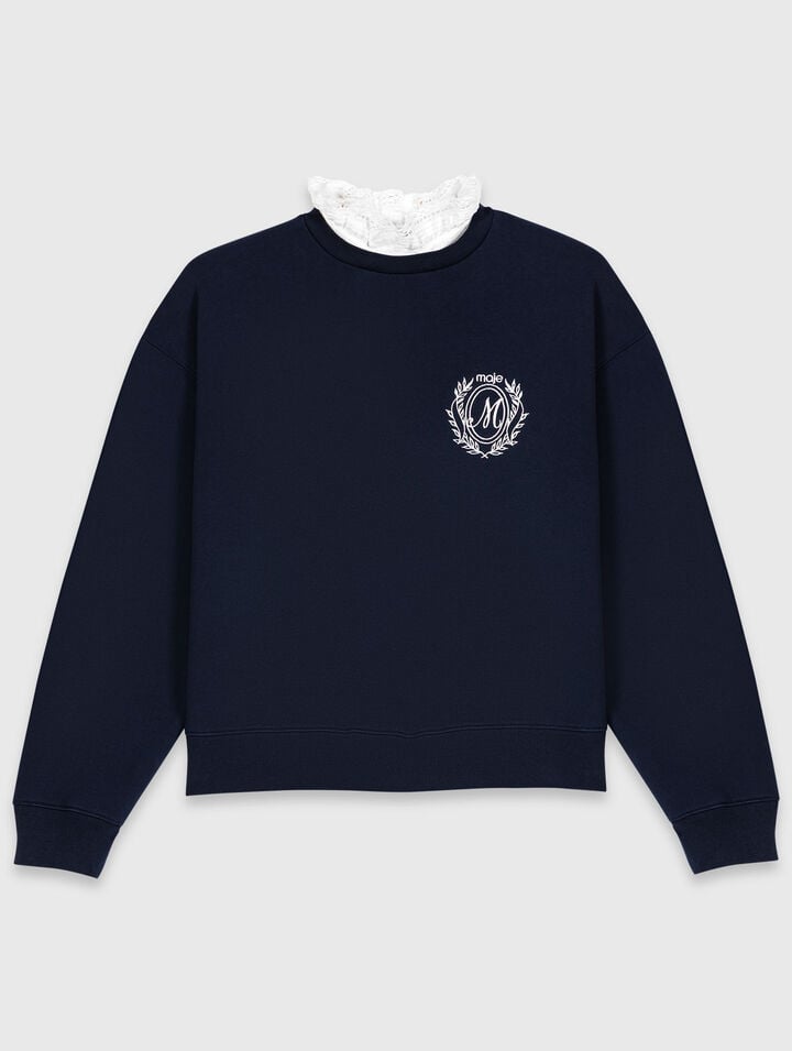Sudadera con detalles de popel&iacute;n